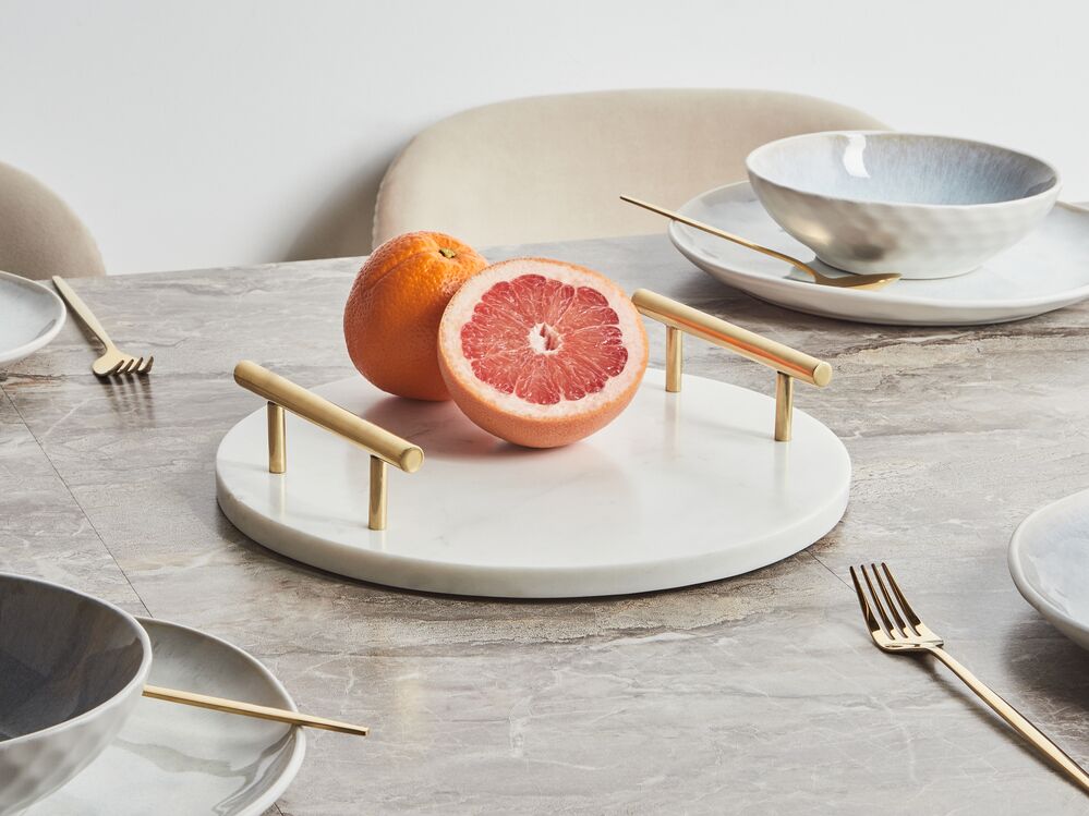 Marble serving plate outlet