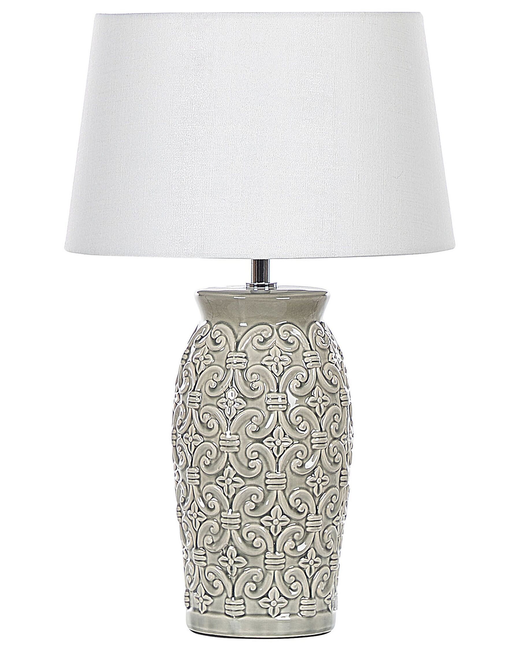 Ceramic Table Lamp Grey KHOPER _822894