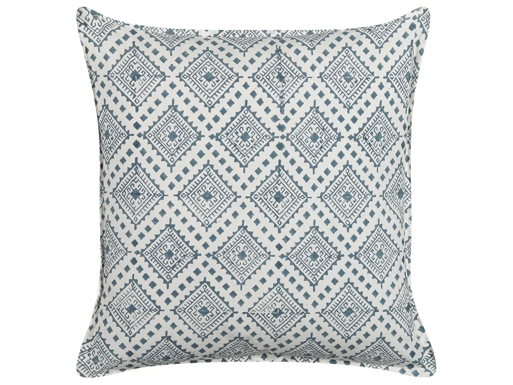 Poduszka dekoracyjna CORDATA 45 x 45 cm Bawełna Niebieski Wzór orientalny
