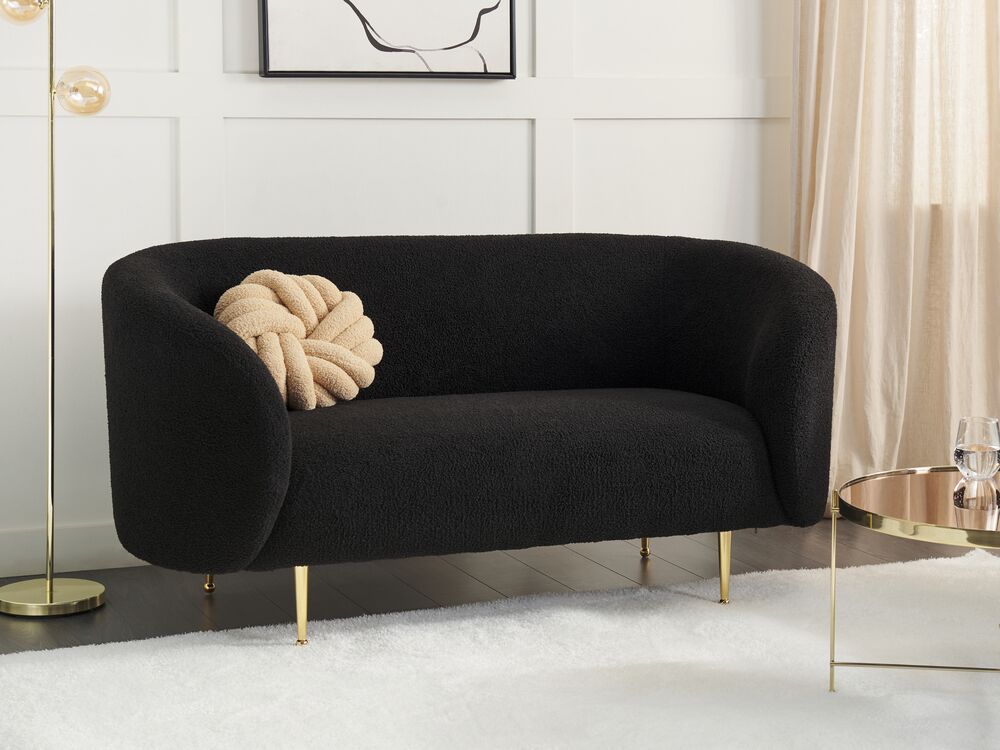Sofa dla 2 osób LOEN Boucle Czarny