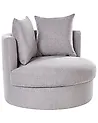 Swivel Armchair DALBY Fabric Light Grey