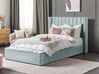 Sametová postel s úložným prostorem 140 x 200 cm mátově zelená NOYERS_834642