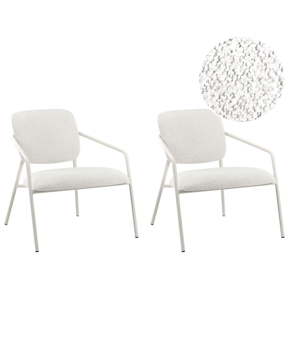 Sessel 2er Set LOA Stoff Cremeweiß