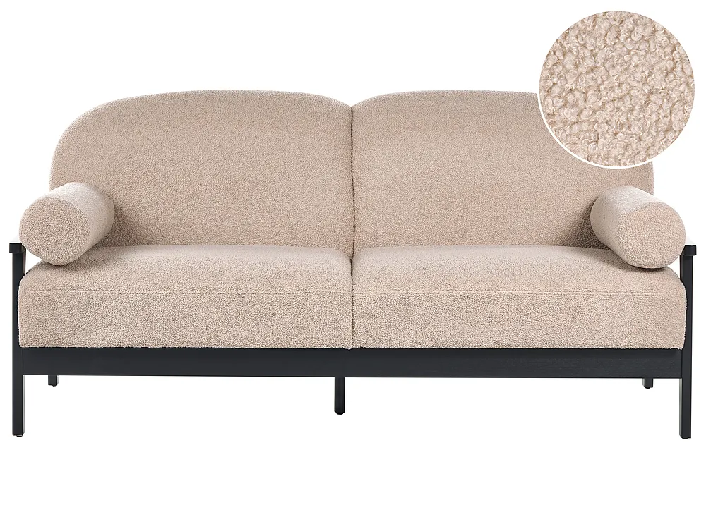 Sofa dla 3 osób PILARNE Boucle Beżowy
