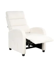 Recliner Chair OTUS with Footrest Boucle Off-White_1003287