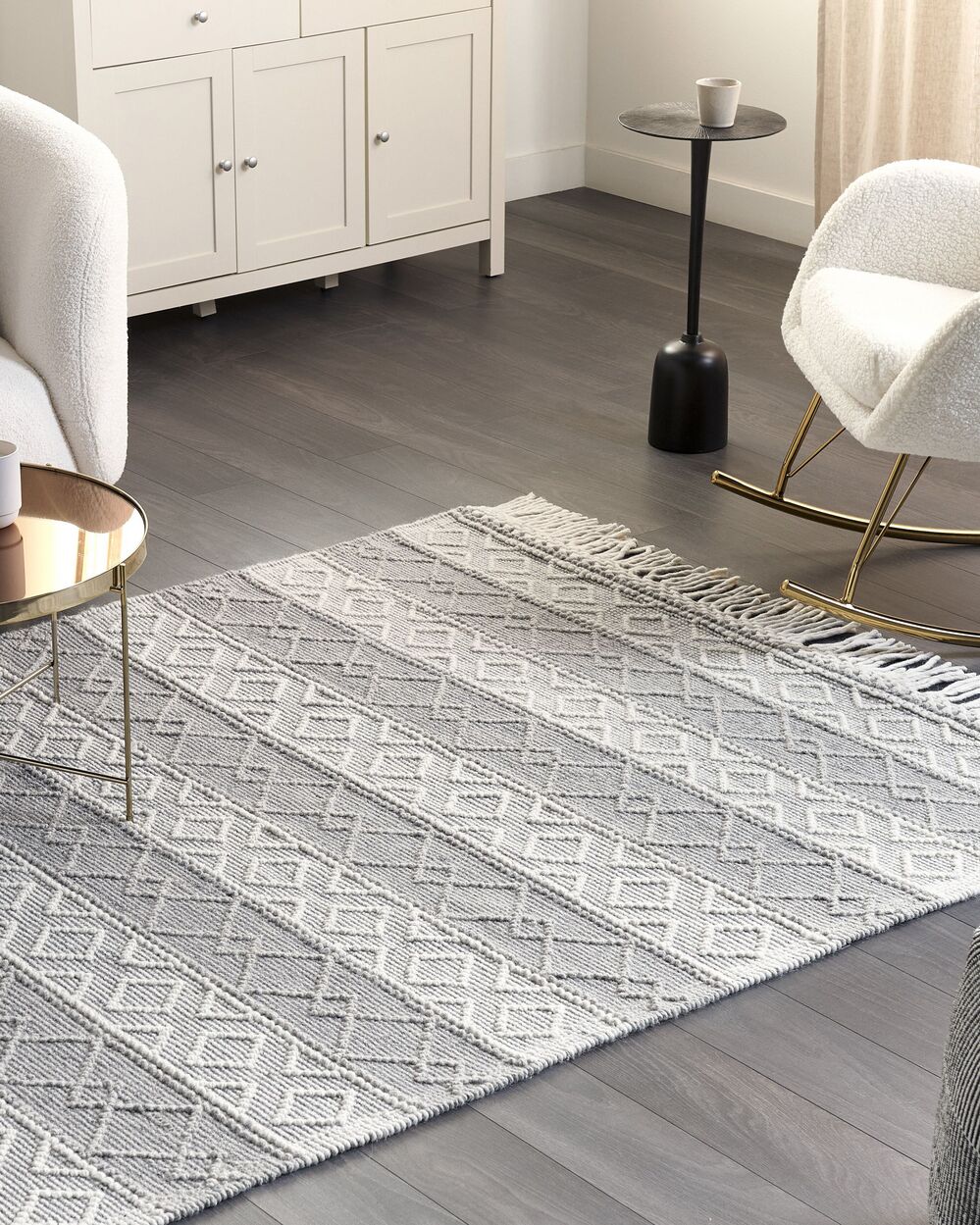 Tapis TONYA Gris 160 x 230 cm Laine