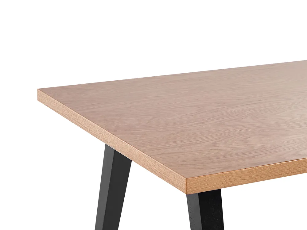 Dining Table LENISTER Brown/ Black 150 cm 90 cm_837513