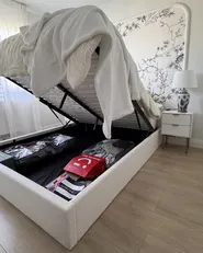 Ottoman Bed CHADENET Boucle Off-White 160 x 200 cm (EU King Size)_1047806