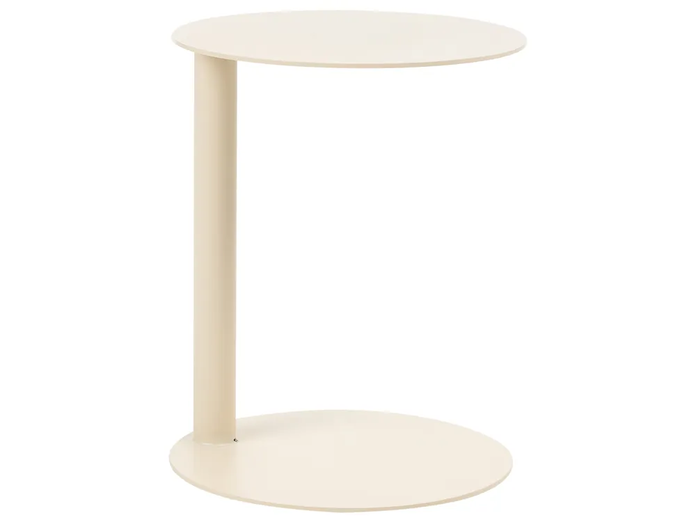 Garden Side Table VENTURINA 40 cm 40 cm Metal Beige