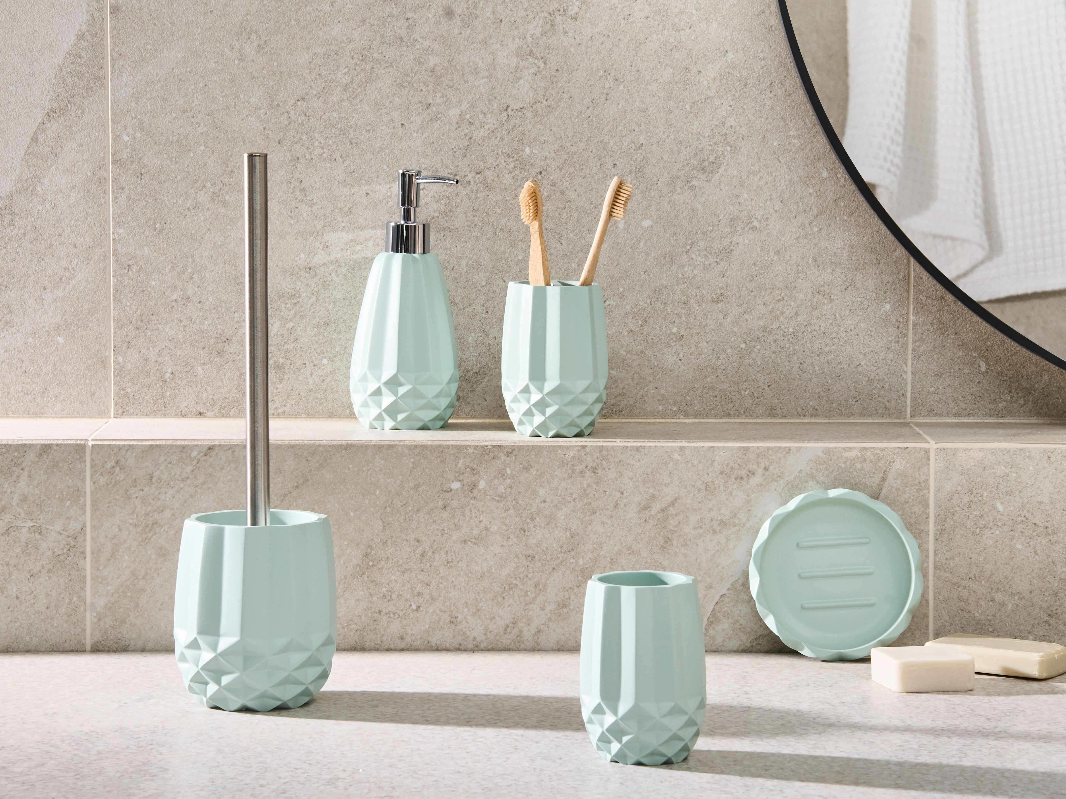 Photo inspiration: Visual Reference: 5 Piece Bathroom Accessories Set Samiria Mint Green
