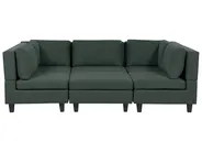 Modular U-Shape Sofa 5 Seater UNSTAD with Ottoman Fabric Dark Green_893415