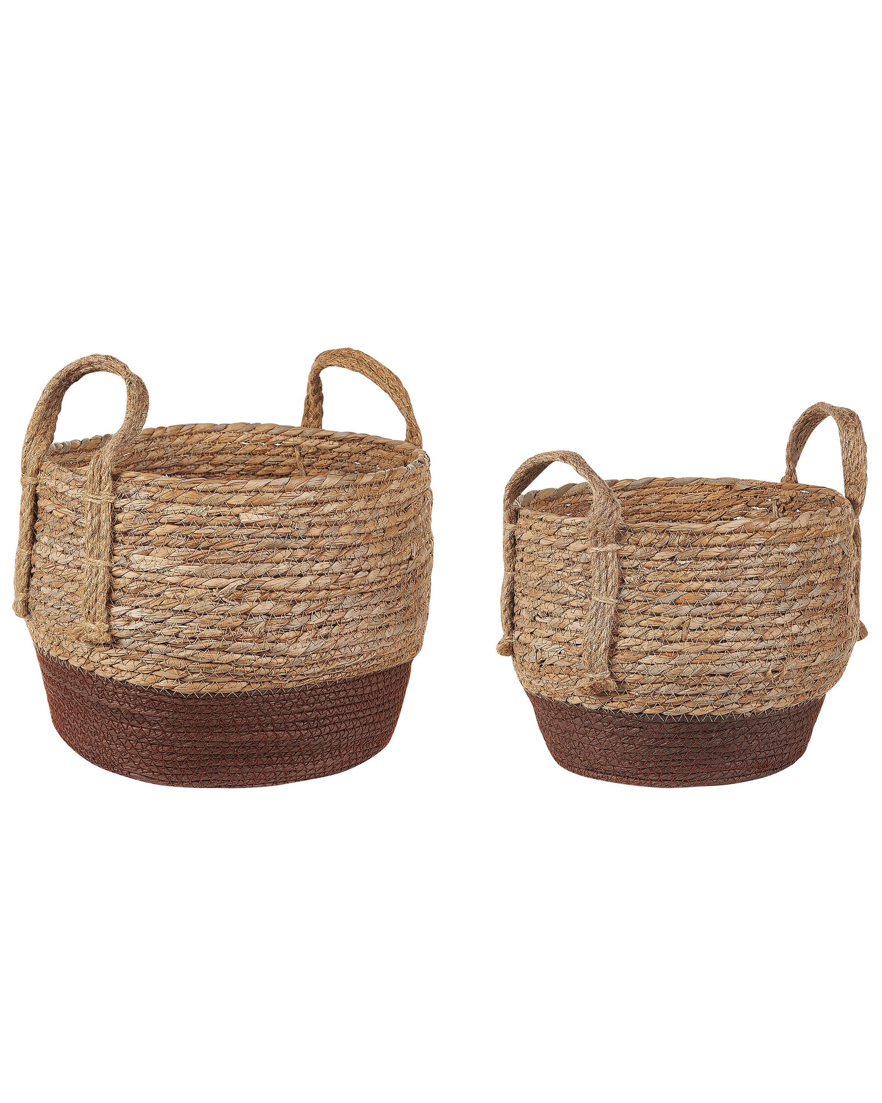Set of 2 Seagrass Plant Pot Baskets Natural PALADJU_828031