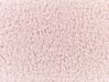 Sommier de casal com arrumação em tecido bouclé rosa 90 x 200 cm DINAN_903667