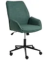 Office Chair CASTILE Faux Linen Dark Green