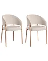 Set med 2 matstolar ZANE Ljusbeige