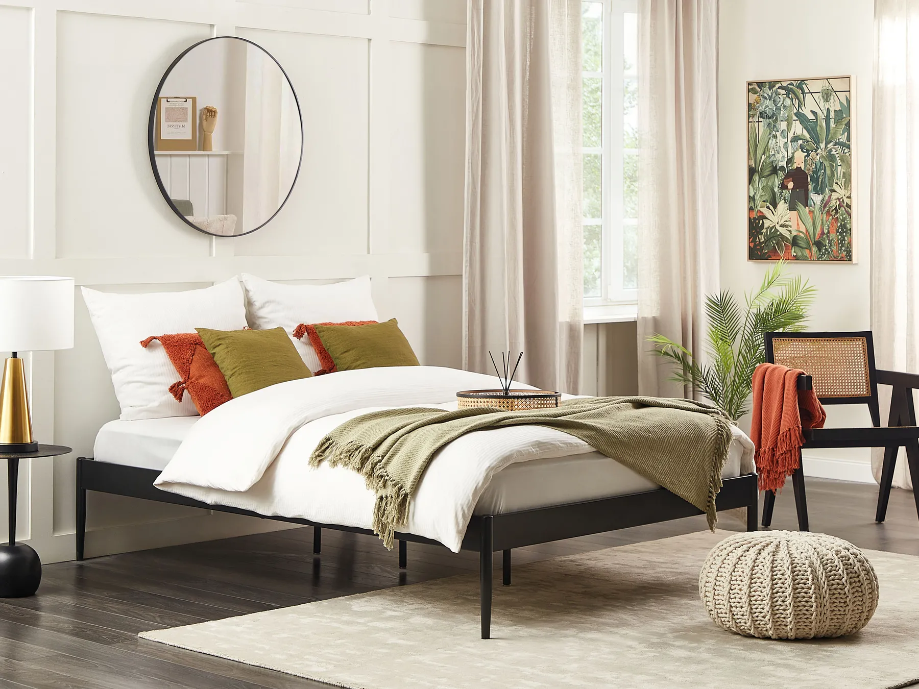 Bed Metal VAURS 140 x 200 cm (EU Double) Black_863472