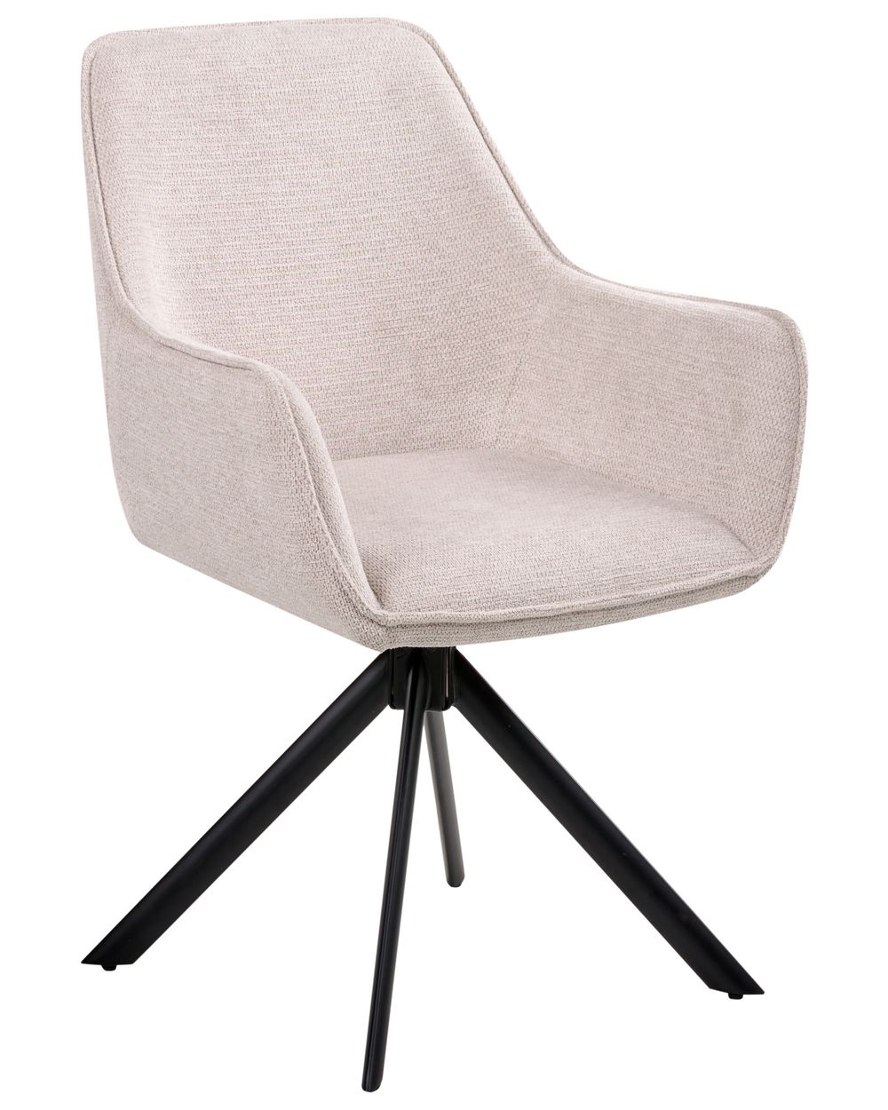 Dining Chair Swivel MORNAS Faux Linen Light Beige