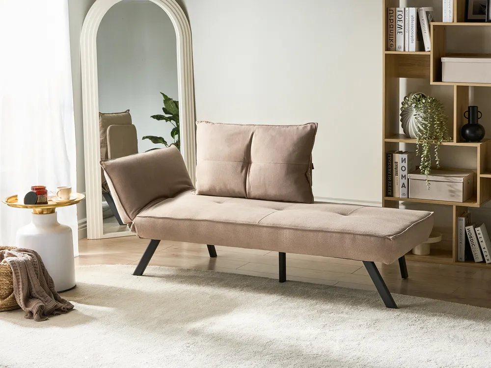 Left-Hand Chaise Longue ROCAMADOUR Fabric Taupe_1029209