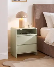 2 Drawer Bedside Table DORRIGO Light Green_1148618