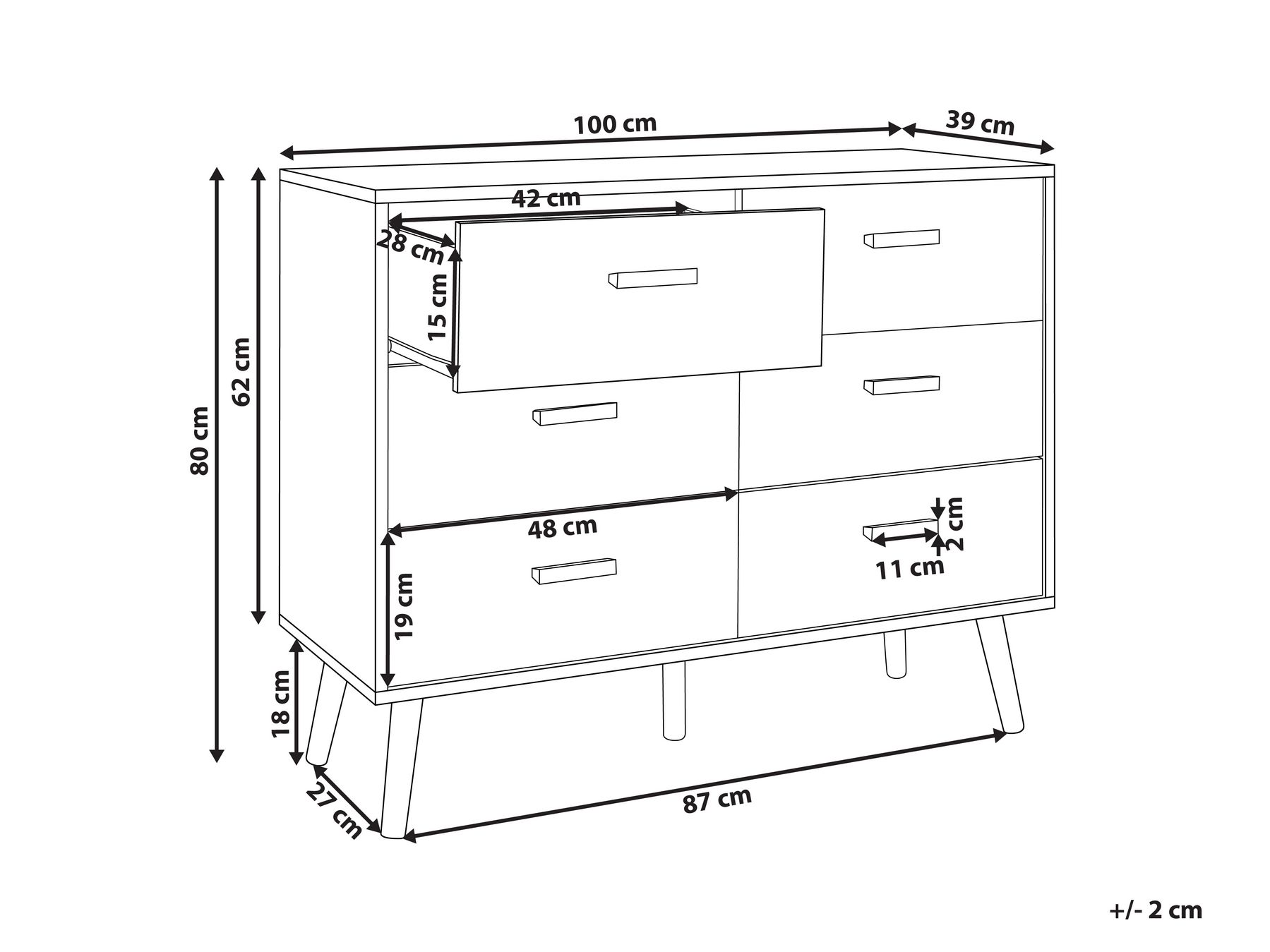 6 Drawer Chest White NEWARK_942903 6 Drawer Chest White NEWARK_942903