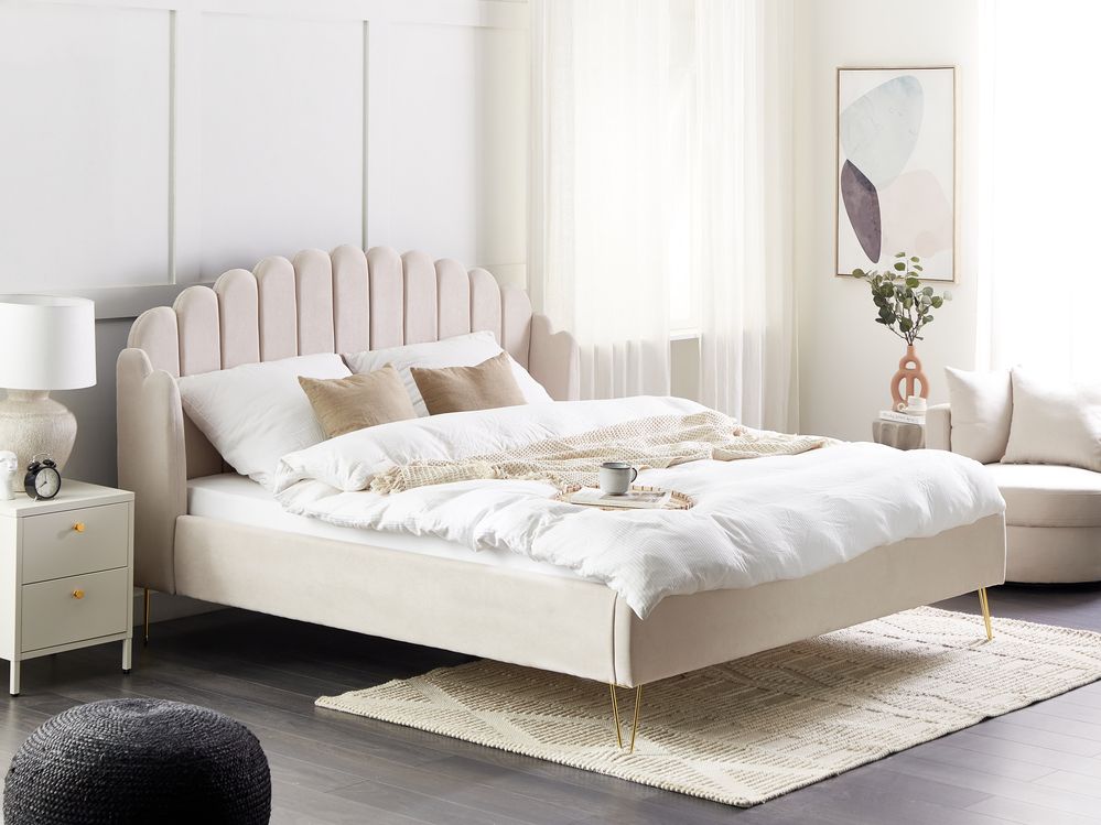 Bed Fabric AMBILLOU 180 x 200 cm (EU Super King) Light Beige