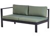 5 Seater Aluminium Garden Corner Sofa Set Black and Green MESSINA_929484