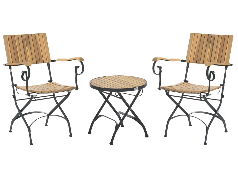 Conjunto de balcón plegable LASCARI Madera de acacia Marrón claro