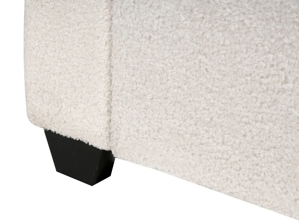 Bett mit Schubladen SARDENT Bouclé Cremeweiß 160 x 200 cm_1009116