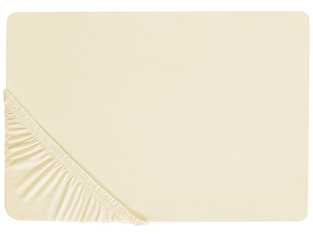 Prześcieradło z gumką JANBU 140 x 200 cm Bawełna Żółty