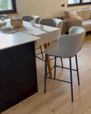 Set of 2 Bar Chairs MINA Grey_1045969