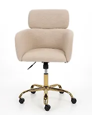 Chaise de bureau ALENA Bouclé Beige clair_1150400