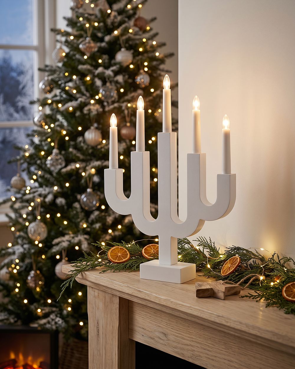 Decoração de Natal LED BJORKAN 42 cm Branco