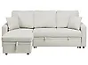Corner Sofa Bed NASSJO Faux Linen Off-White Right Hand