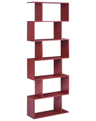 Knihovna se 6 policemi VALDOSA 190 cm Vínová