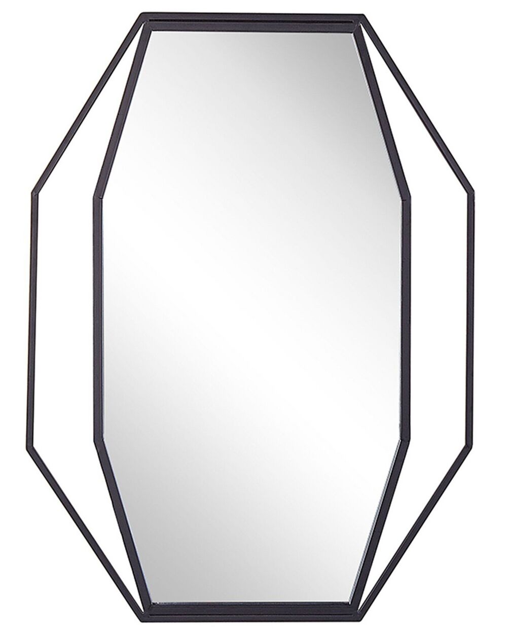 Wall Mirror NIRE 60 cm 80 cm Metal Graphite Grey