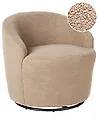 Swivel Armchair DAVIK Boucle Taupe