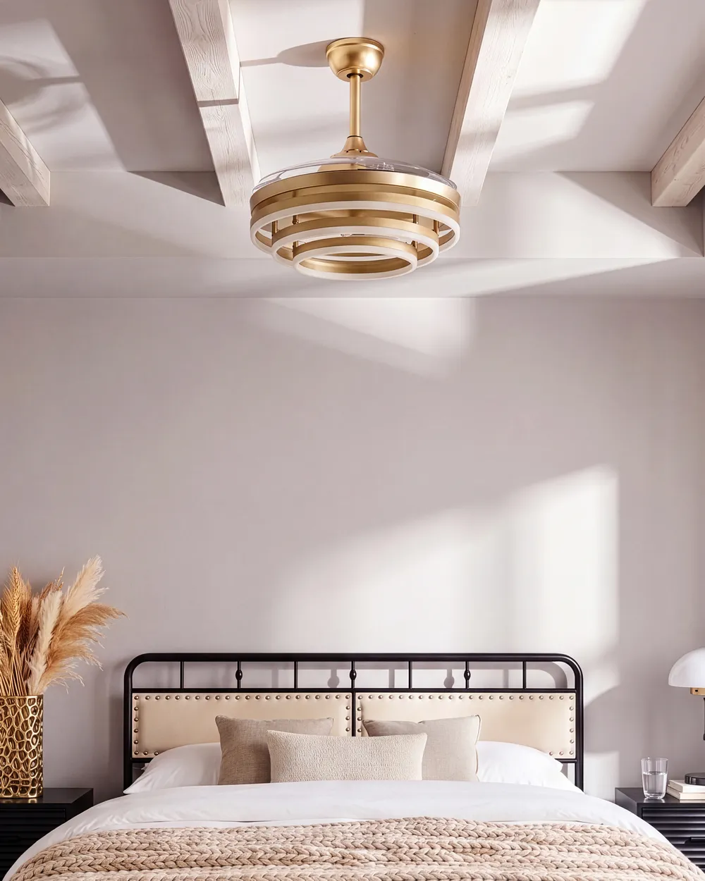 Ceiling Fan with Light AUCILLA with Remote LED Gold_1125708