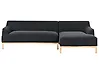Corner Sofa SOSJO Fabric Black Left Hand