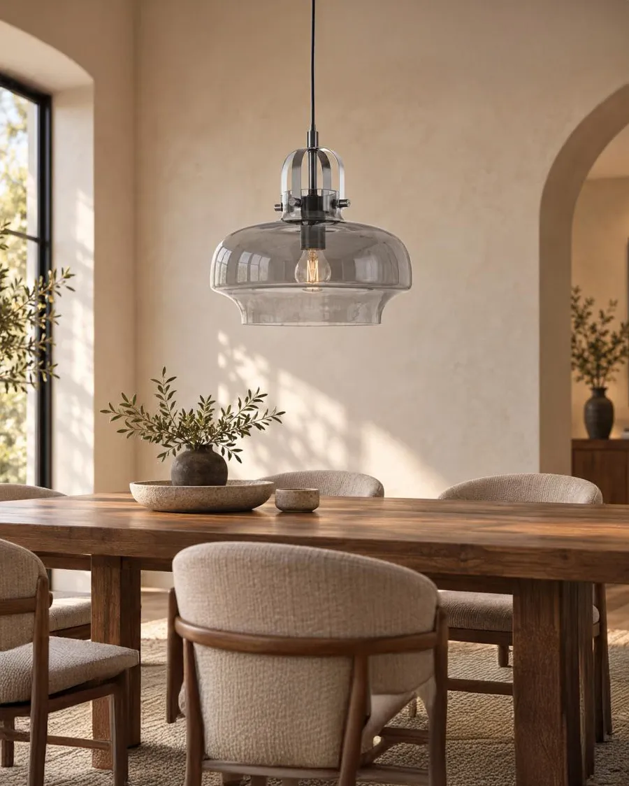 Lampe suspension WILTZ Verre Gris clair_1175922