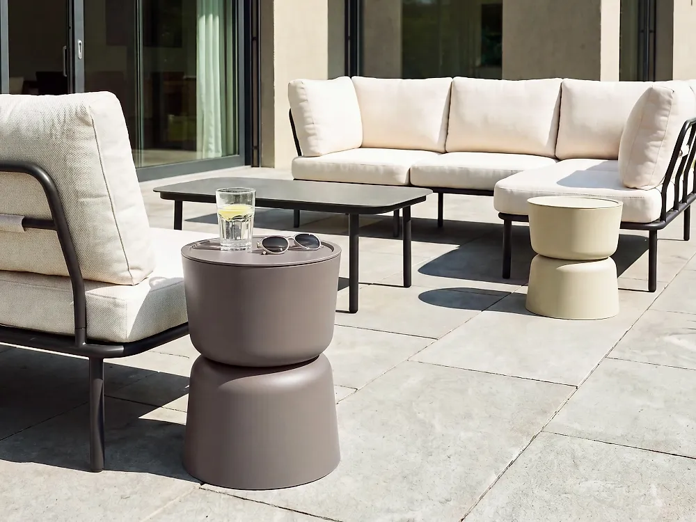 Set of 2 Side Tables ATACAMA 32/40 cm 32/40 cm Brown Beige_1172080