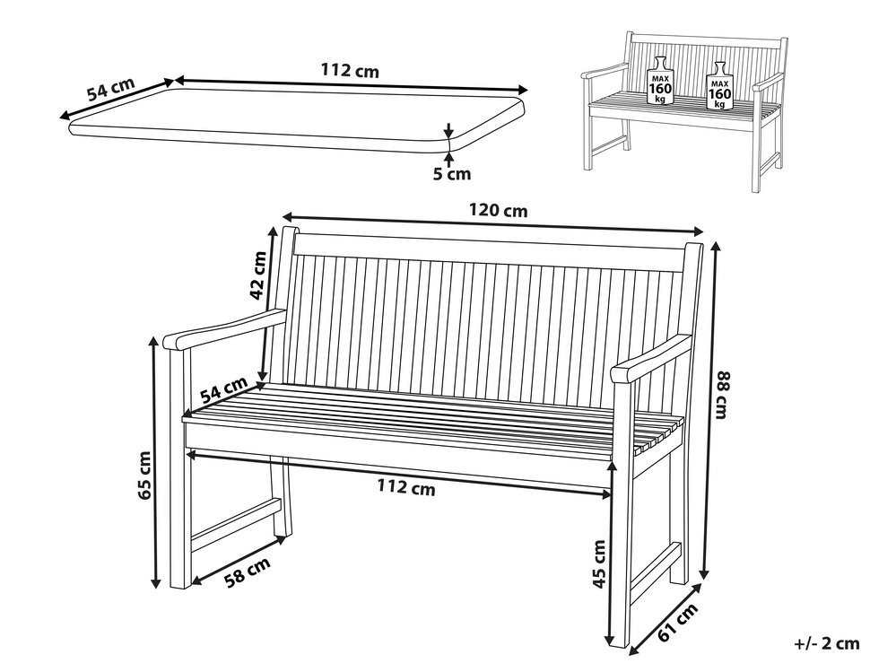 Garden bench height outlet