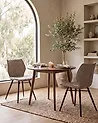 Conjunto de 2 sillas de comedor LISLE Tela Beige