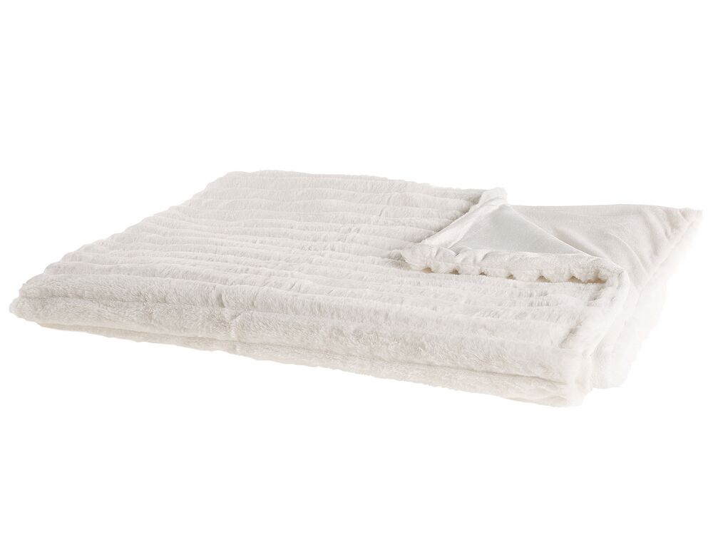 Blanket 180 x 220 cm White ABTEH Beliani