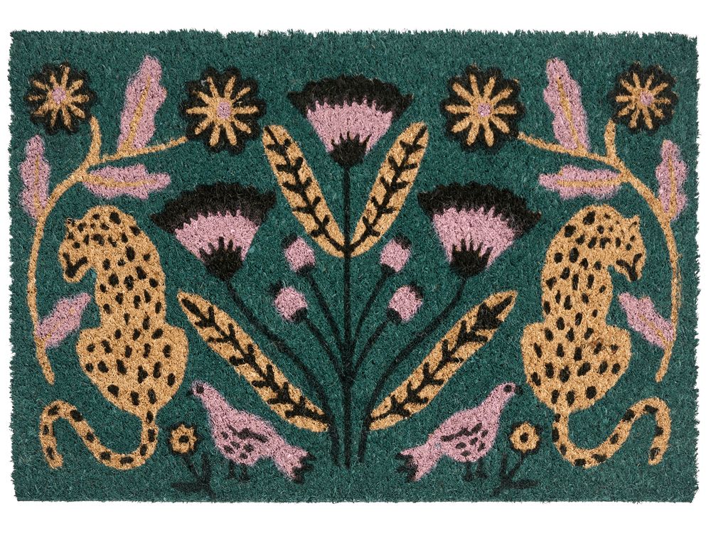 Paillasson NAKNEK Multicolore 50 x 80 cm Chat Oiseau Fleur Fibre de coco