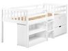 Wooden Kids Mid Sleeper Bed with Storage EU Single Size White SUSVILLE_935447