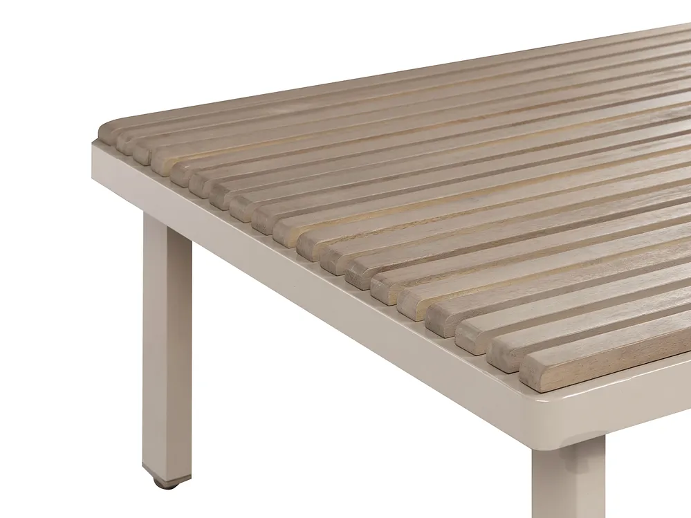 Stolik kawowy ogrodowy FIVIZZANO 70 cm 90 cm Drewno akacjowe Beżowy_1159298