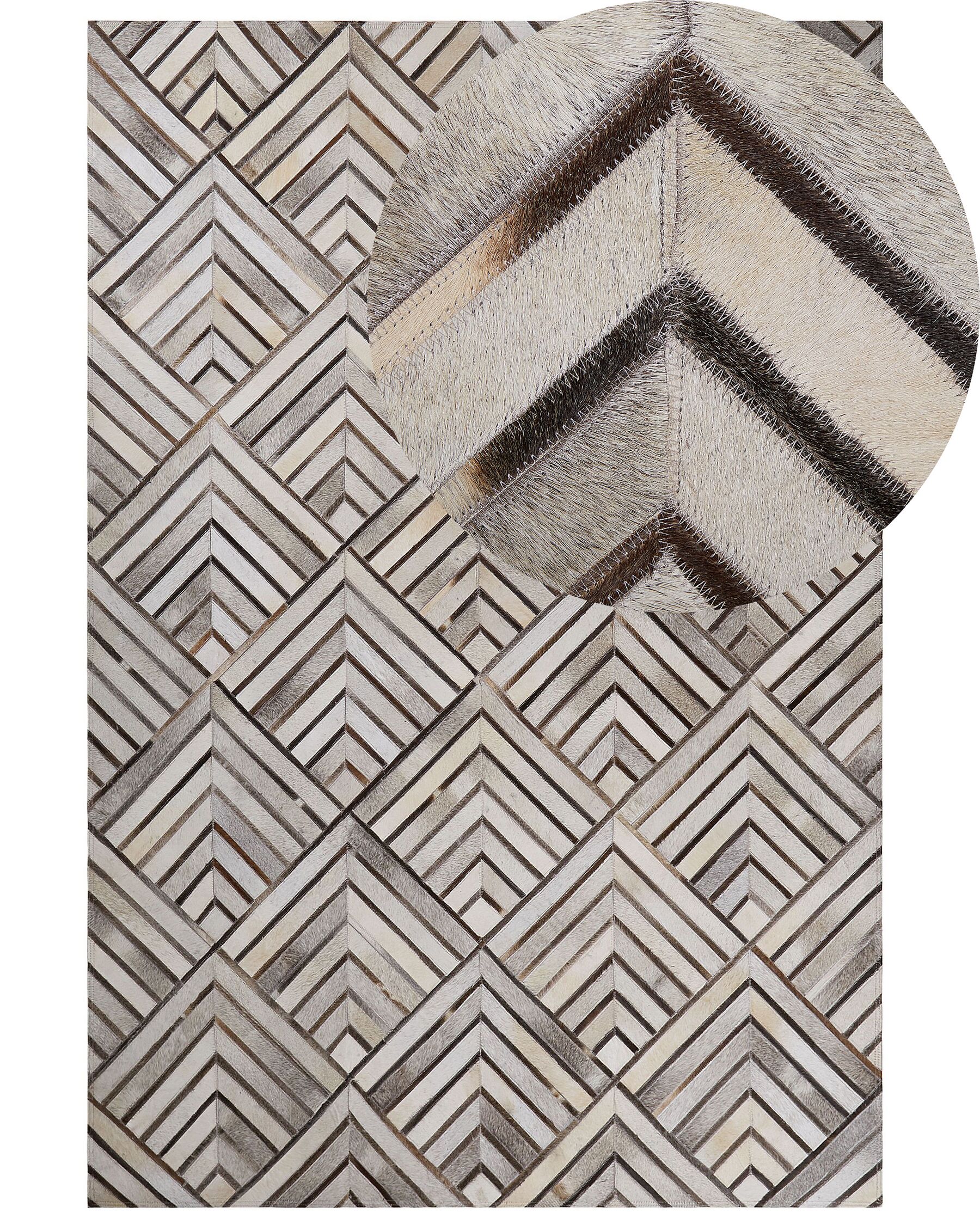 Vloerkleed leer beige/grijs 160 x 230 cm TEKIR_764781