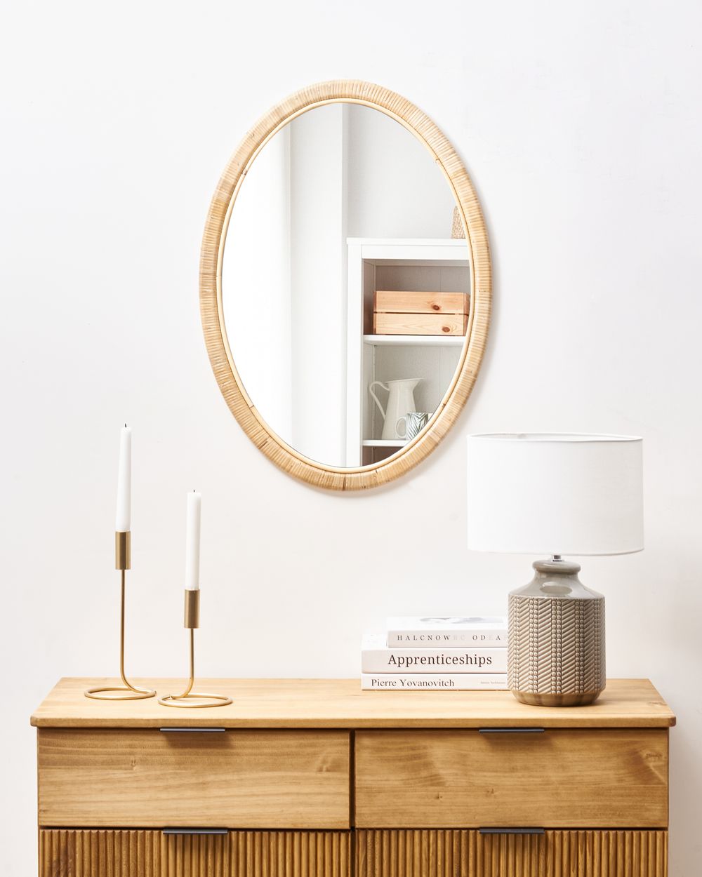 Espelho FOISSY 50 cm 70 cm Rattan Natural