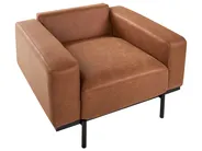 Living Room Set 6 Seater SOVIK Faux Leather Brown_1041229