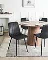 Set of 4 Dining Chairs KALISPELL Velvet Black